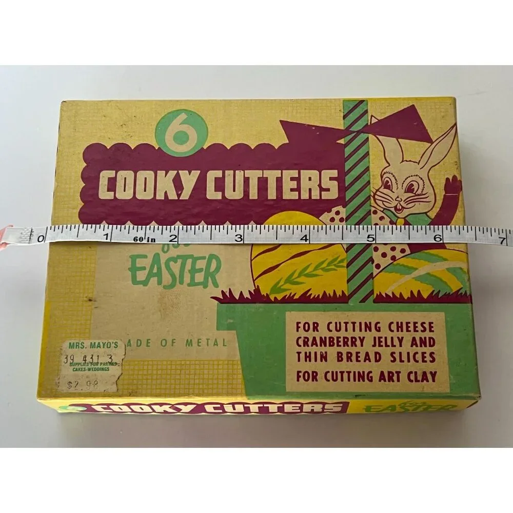 Vintage Easter Cookie Cutters Set | 1940s–1950s Metal Bunny Swan Bird Cross - Picture 5 of 7